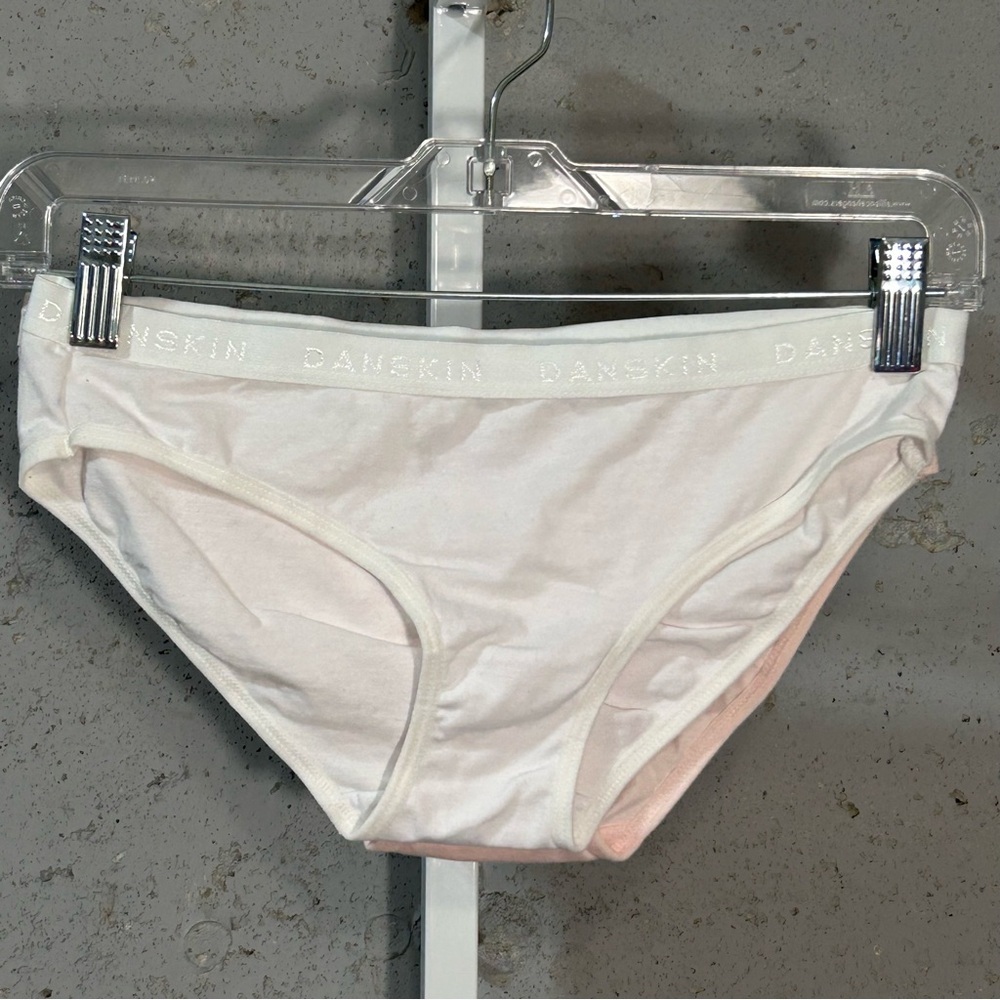 Sz S Danskin (1) Pink and (1) White Briefs Set